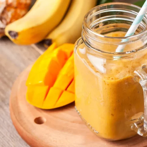 Smoothie Banana with Pineapple and Mango - Healthy Recipe