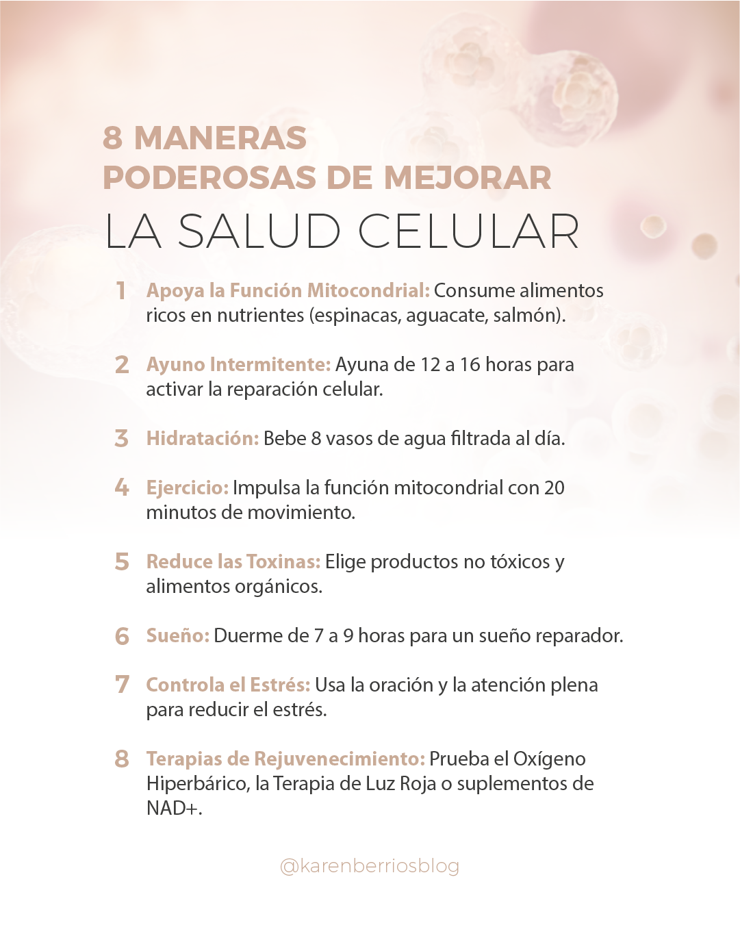 Infografía: 8 maneras poderosas de mejorar la salud celular Infografía: 8 maneras poderosas de mejorar la salud celular